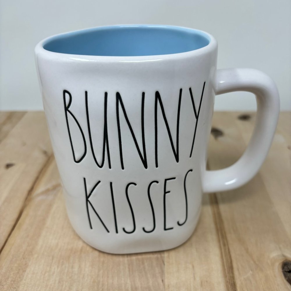 Rae Dunn Bunny Kisses Easter Mug Double Sided with Bunny Etched